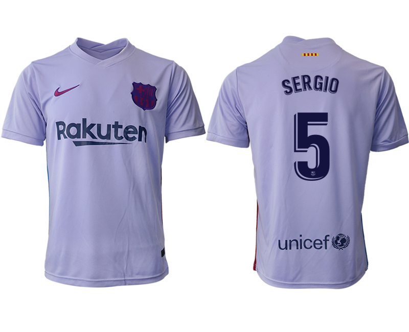 Men 2021-2022 Club Barcelona away aaa version purple #5 Soccer Jersey->barcelona jersey->Soccer Club Jersey